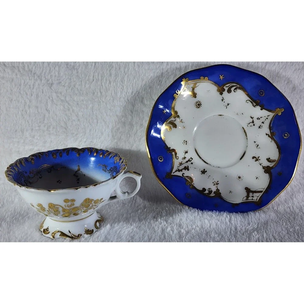 Royal Blue Teacup And Saucer